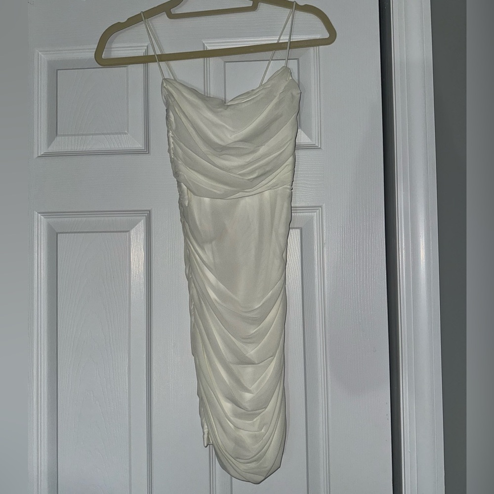 Off White Ruched Dress